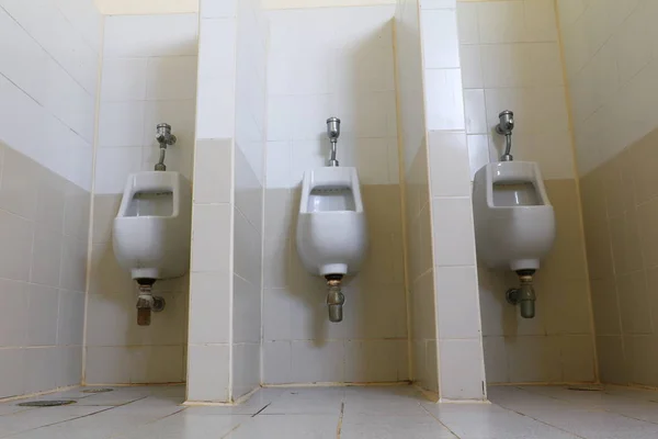 Toalett Urinoar Offentliga Vitt Badrummet — Stockfoto