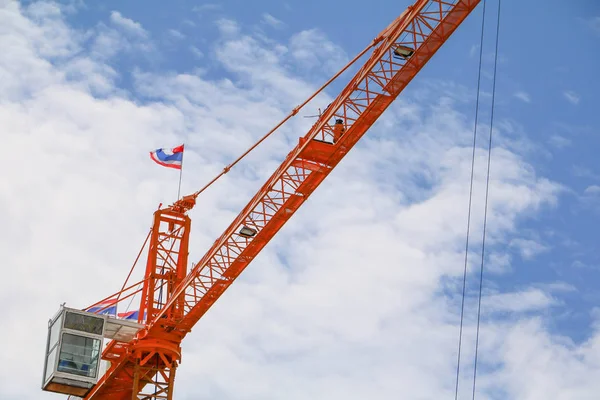 Turmdrehkranindustrie Baustellen Auf Der Baustelle Hintergrund Des Himmels — Stockfoto