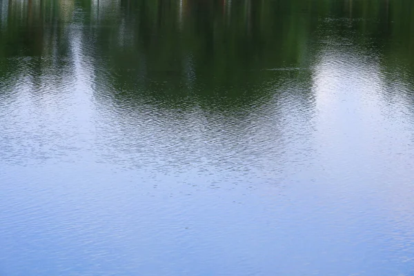 Reflexão Água Com Árvore Sombra Céu Parque Público — Fotografia de Stock