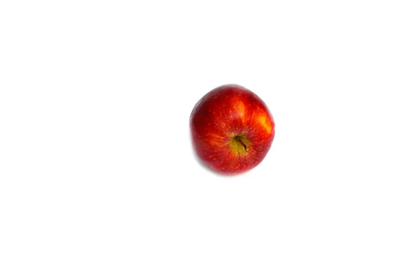 Μήλο Κόκκινο Και Στάζει Νερό Λευκό Φόντο Αντίγραφο Χώρου Προσθέσετε — Φωτογραφία Αρχείου