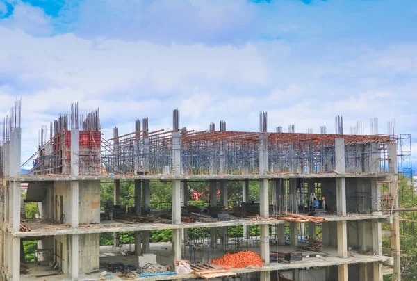 Construction workers site and building of housing at laborer — Stock Photo, Image