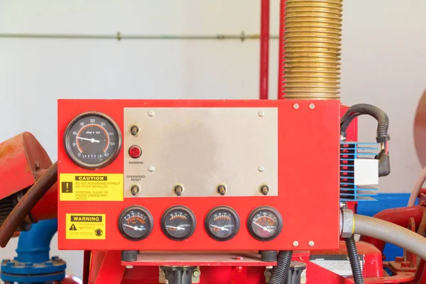 Gauge scale box on control system in the plumbing  inside Stock Image
