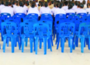 Eğitim öğrenci oturmak sandalye plastik Semineri mavi bulanıklık