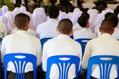 Öğrenci oturmak sandalye plastik seminer konferans Oda mavi 