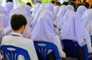 Öğrenci oturmak sandalye plastik seminer konferans Oda mavi 