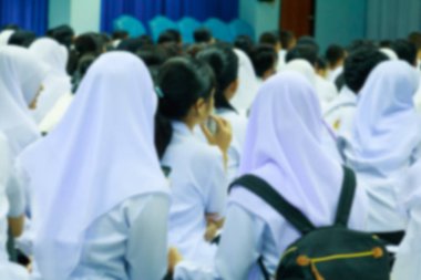 Öğrenci Sit toplantı odasında arkadan görünüş katta bulanıklık