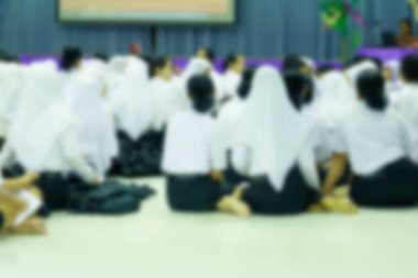 Öğrenci Sit toplantı odasında arkadan görünüş katta bulanıklık