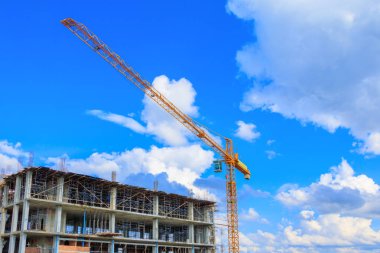 yüksek site inşa inşaat iş ve kule vinç çalışma 