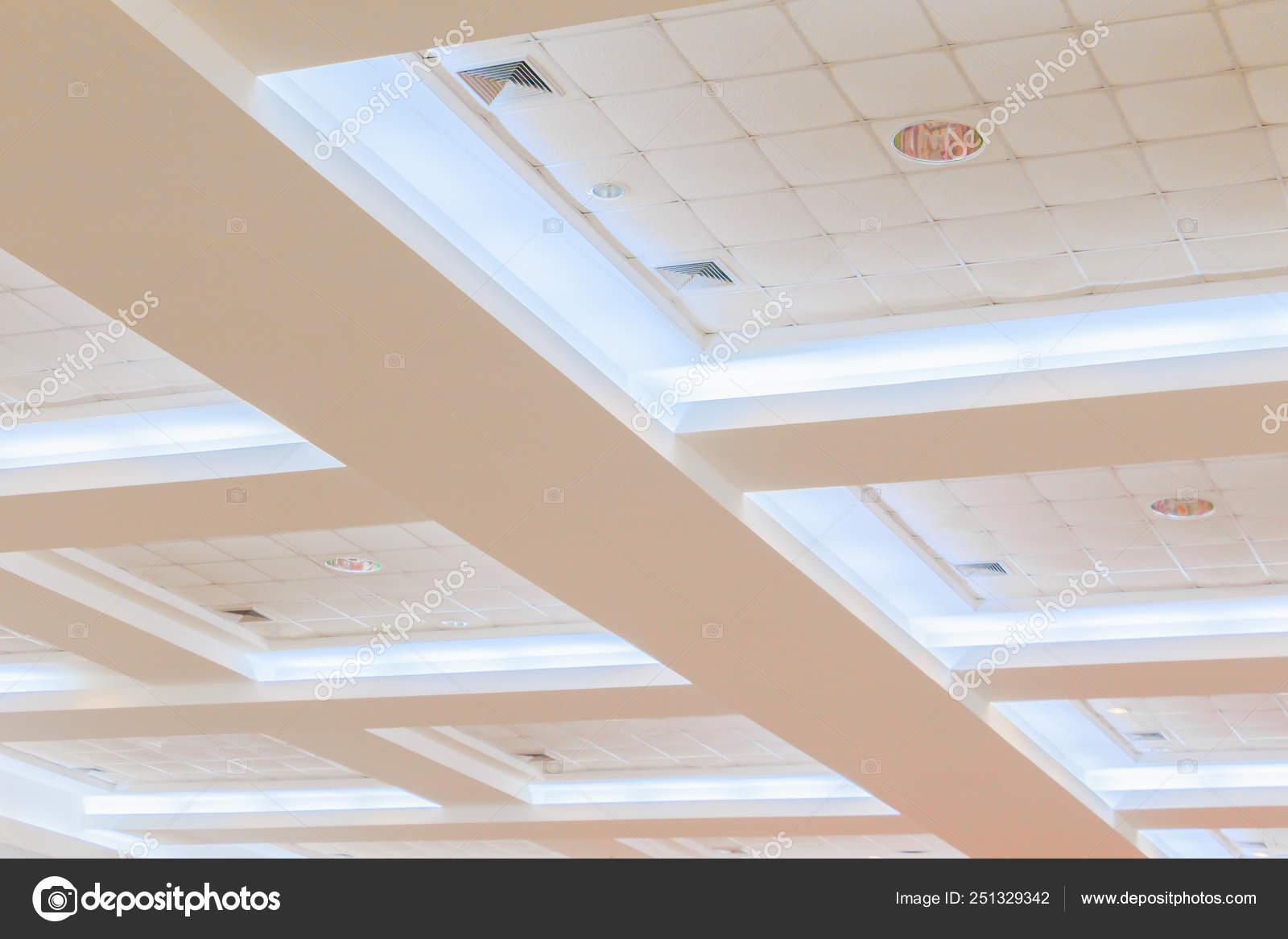 Ceiling Gypsum Of Business Interior Office Building And