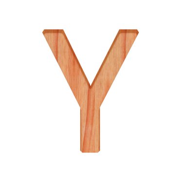 Beyaz arka plan üzerinde izole ahşap mektup desen güzel 3d