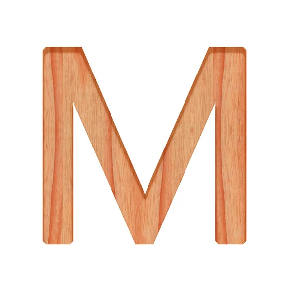 Modello di lettera di legno bello 3d isolato su sfondo bianco — Foto Stock