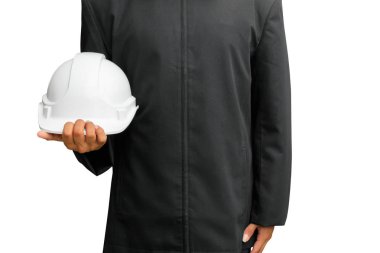 el mühendislik alt beyaz emniyet kask plastik holding. 
