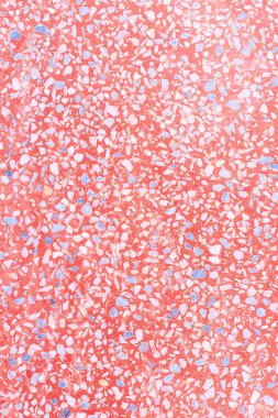 döşeme kırmızı, turuncu veya mermer eski terrazzo. Cilalı taş duvar