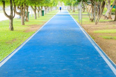 koşucu kauçuk kapak mavi kamu park çalışan parça. Koşu egzersizi için