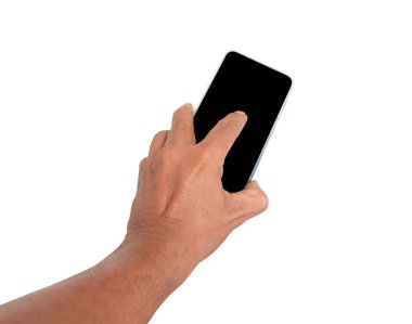 boş ekranlı el ele akıllı telefon. Izole 
