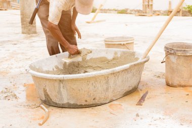 inşaat işçileri hareket onarım zemin sıva edildi 