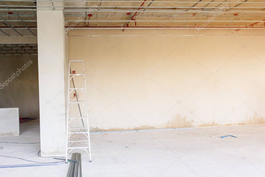 Working of metal frames structure  before installing gypsum boards