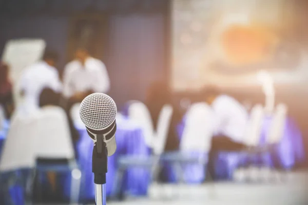 microphone wireless on a stand in interior meeting room seminar