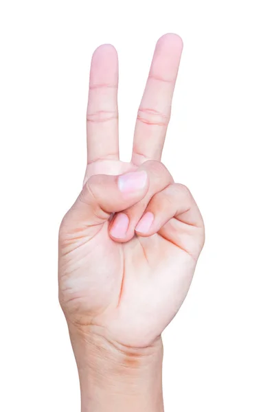 Рука номер два символи, що відображаються на білому тлі — стокове фото