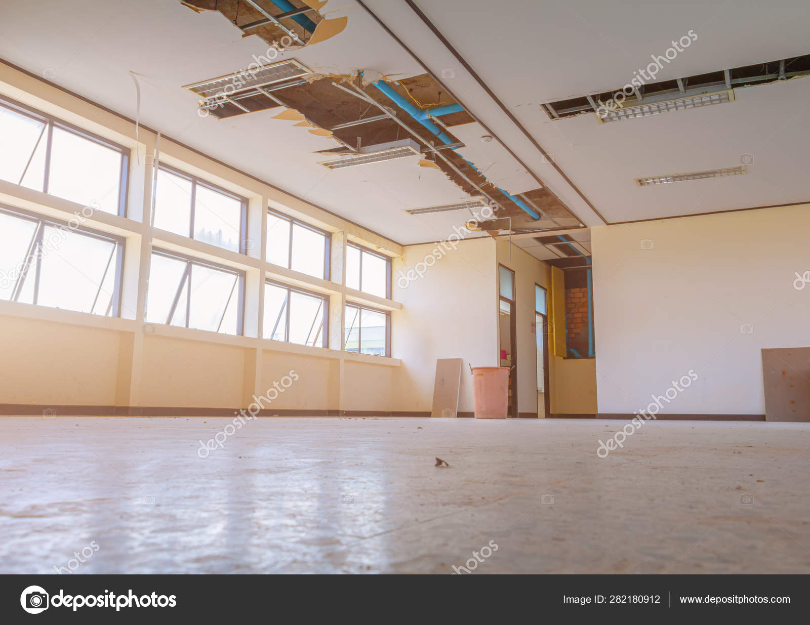 Repair Leak Water Pipe In Under Gypsum Ceiling Interior