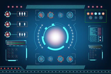 Soyut Teknoloji Gelecek Arayüzü. element dijital tasarım yeniliği hi tech Ai kavramı arkaplan. vektör ve illüstrasyon