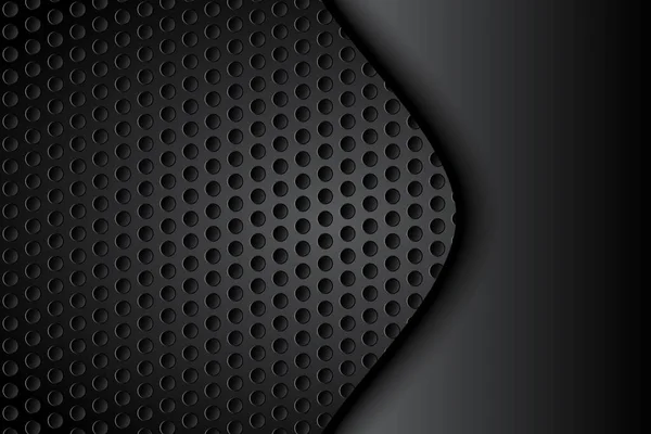 抽象的な金属メッシュブラックテクスチャダークな背景にモダンなデザイン ベクターイラスト — ストックベクタ