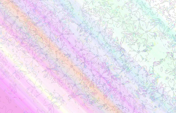 illustrated background with blooms of phloxes with soft colorful gradient filter