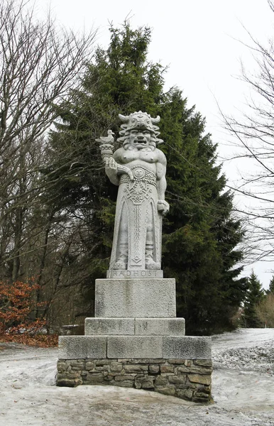 Statue Pagan God Radegast Radhost Hill Beskydy Mountains Czech Republic — Stock Photo, Image