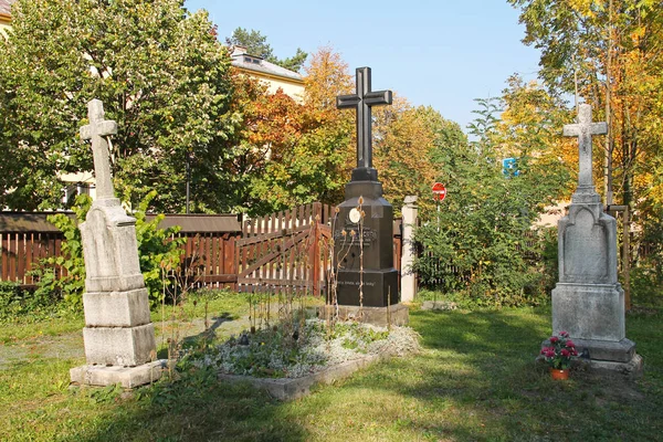 Some Old Tombstones Cemetery Ostrava Hrabova Czech Republic — Stock Photo, Image