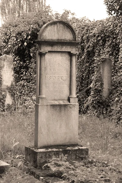 Schöner Alter Grabstein Auf Dem Jüdischen Friedhof Und Die Mit — Stockfoto