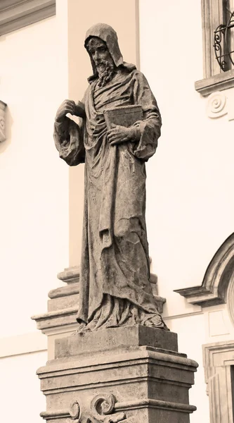 Estátua Velha Basílica Olomouc República Checa Tons Ocre — Fotografia de Stock