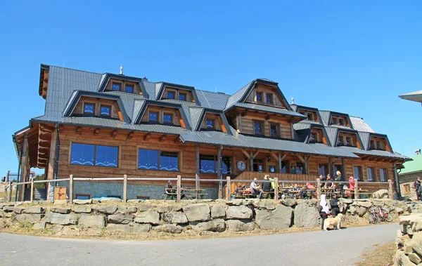 Hotel Madera Con Restaurante Cima Lysa Hora Montañas Beskydy República — Foto de Stock