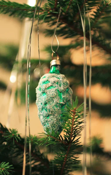 Christmas Decoration Shape Green Cone — Stock Photo, Image