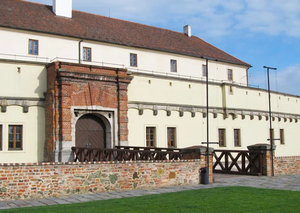 Castello Spilberk Brno Repubblica Ceca Con Ponte Legno — Foto Stock