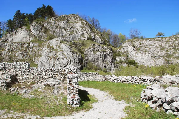 Skály Bývalém Vápencovém Lomu Kamenarka Poblíž Štramberský Česká Republika Staré — Stock fotografie