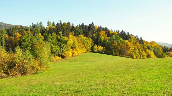Landschap Van Beskydy Gebergte Mooie Herfst Kleuren — Stockfoto