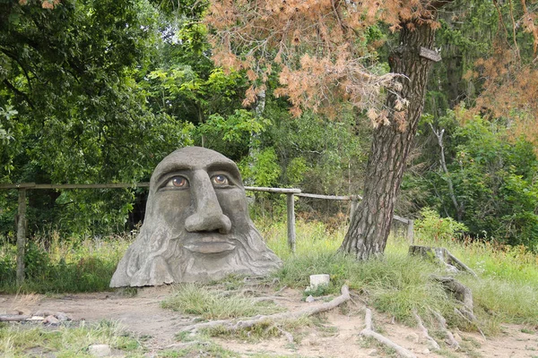 Statue Funny Gnome Face Zdar Nad Sazavou Czech Republic — Stock Photo, Image