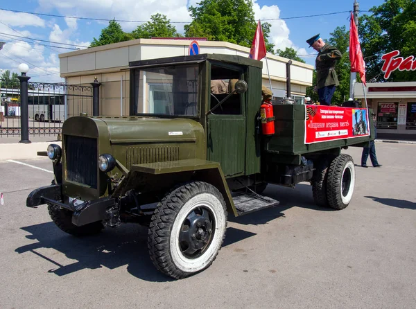 Voronezh Rusia Mayo 2016 Camión Del Ejército Soviético Gaz Día — Foto de Stock