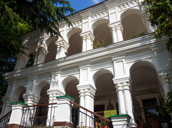 Alushta - June 03, 2016: Fragment of the former summer residence of the merchant Stakheyeva