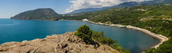 Vista Montaña Ayu Dag Bahía Kuchuklambatsk Desde Cabo Plaka Crimea —  Fotos de Stock