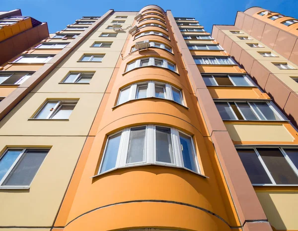 Fragmento Fachada Novo Edifício Residencial — Fotografia de Stock