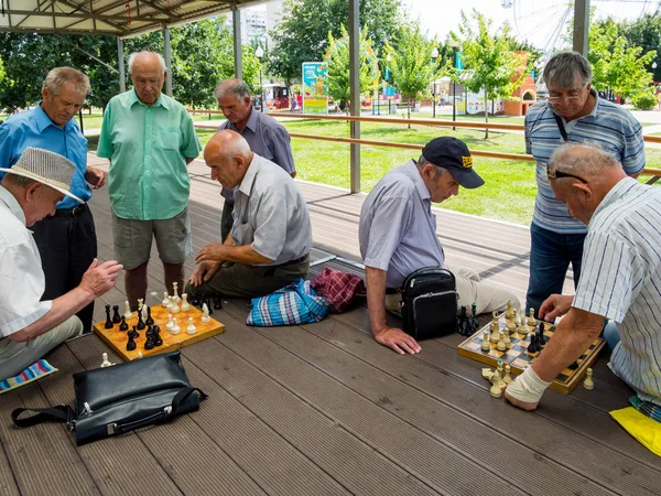 Voronezh Russia August 2018 Chess Tournament Holidaymakers City Park — Stock Photo, Image