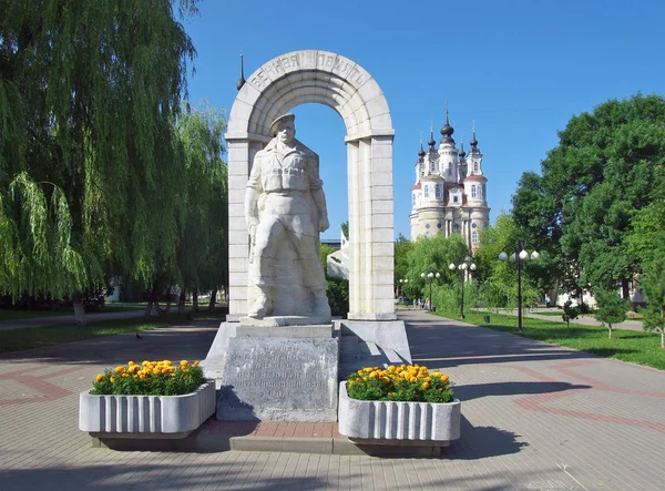 Калуга Росія Липня 2014 Пам Ятник Солдатам Інтернаціоналістів Площі Перемоги — стокове фото