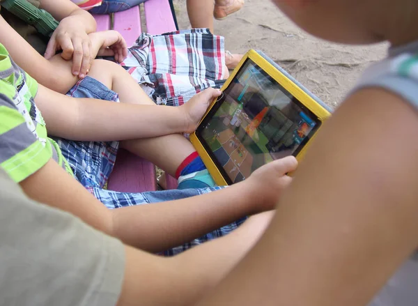 Computer Tablet Children Hands — Stock Photo, Image