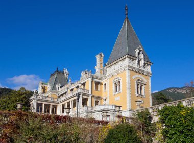 Massandra, Kırım - 13 Kasım 2015: Massandra Sarayı'nın görünümü, Kırım