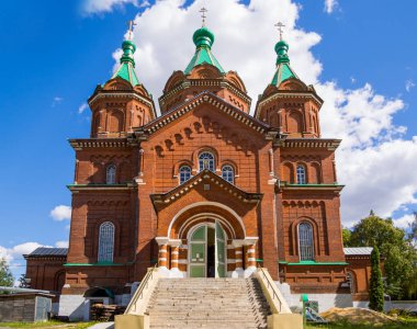 Zadonsk, Rusya - 28 Ağustos 2018: Trinity Katedrali, Zadonsk