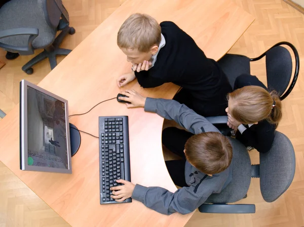 Gadjievo Rusland September 2010 Studenten Spelen Een Computerspel — Stockfoto