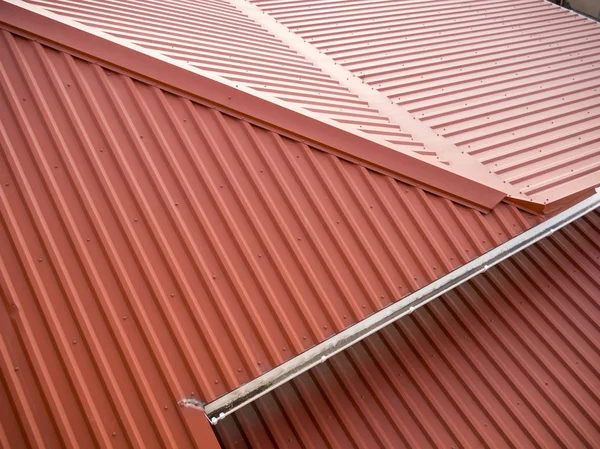 Roof House Metal Corrugated Panels — Stock Photo, Image