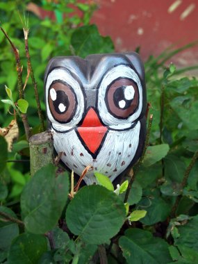 Plastik şişeden yapılmış baykuş şekli