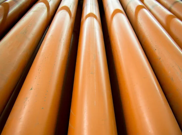 Tubo Pvc Naranja Para Hacer Saneamiento Externo — Foto de Stock